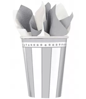 25th Wedding Anniversary 'Silver Wishes' 9oz Paper Cups (8ct)