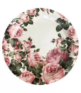 Wedding and Bridal 'Pink Roses' Large Paper Plates (8ct)