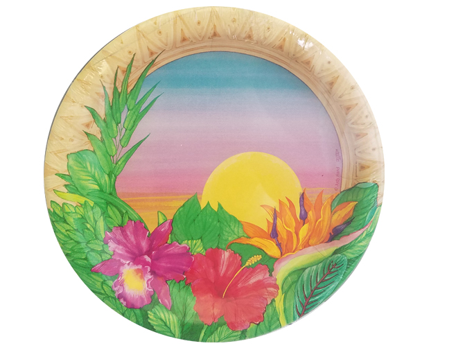 Hawaiian Luau 'Paradise' Large Paper Plates (8ct)