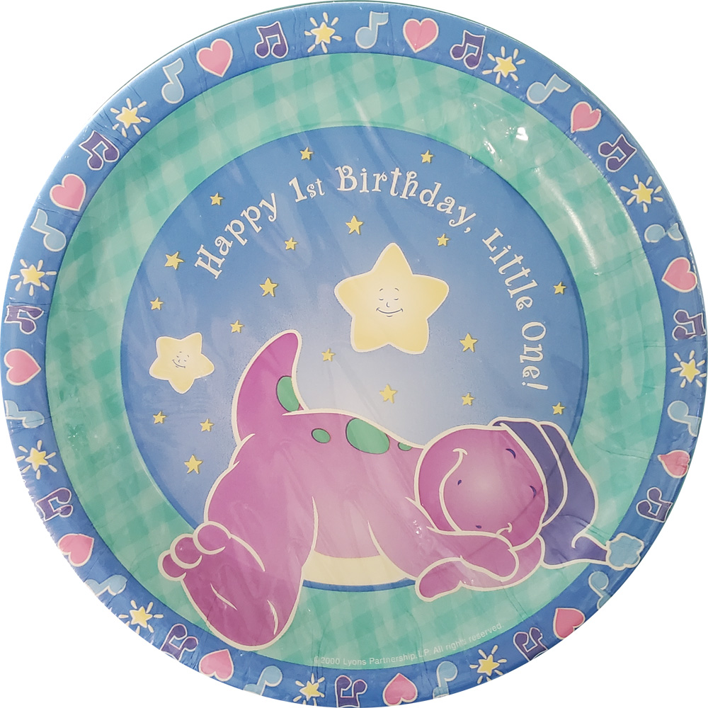 8-Pack Pink Polka Dot 1st Birthday Plates | 9-Inch Disposable Party Plates For Girls