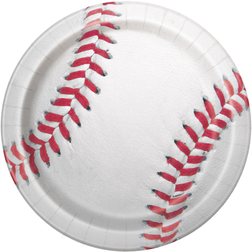 Baseball Large Paper Plates 8ct 
