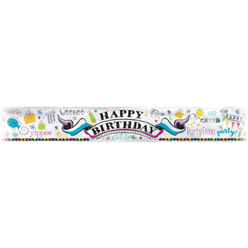 Happy Birthday 'doodle Birthday' Foil Banner (1ct)