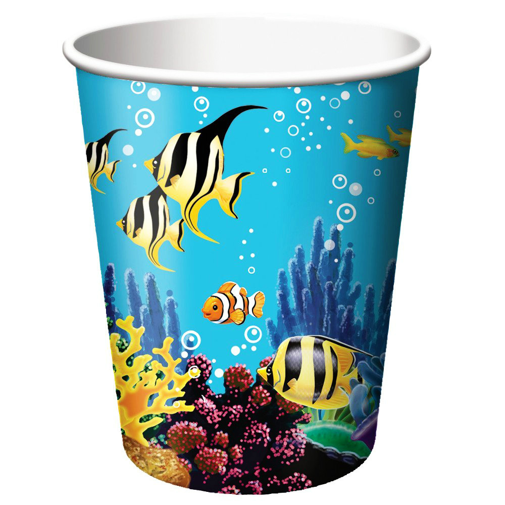 Ocean Party Fish 9oz Paper Cups (12ct)