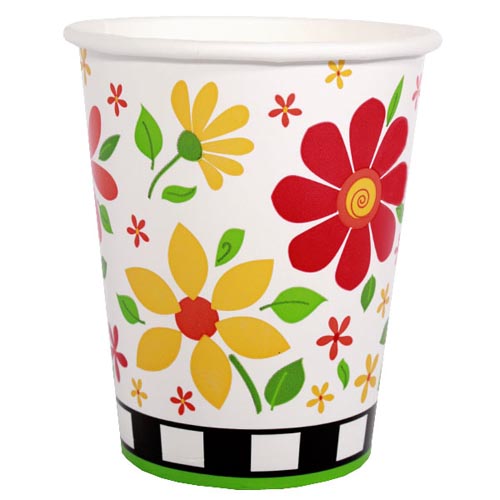 Floral 'Flower Burst' 9oz Paper Cups (8ct)