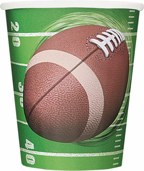 Football 'Spiral' 9oz Paper Cups (8ct)