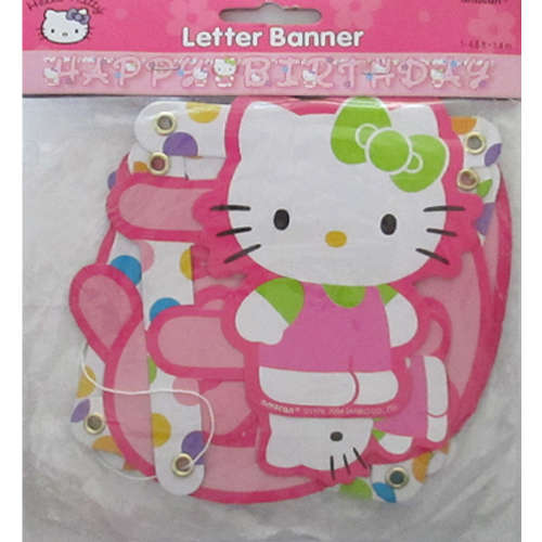 Hello Kitty 'Rainbow Stripes' Happy Birthday Banner (1ct)