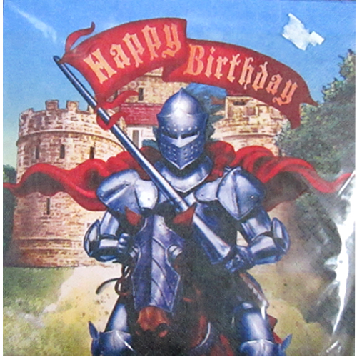 Valiant Knight Happy Birthday Lunch Napkins (16ct)