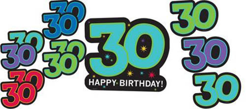 Over the Hill 'The Party Continues' 30th Birthday Cutout Decorations (12pc)