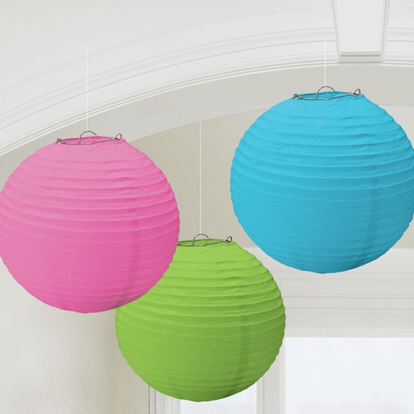 Rainbow Multicolor Paper Lanterns (3ct)