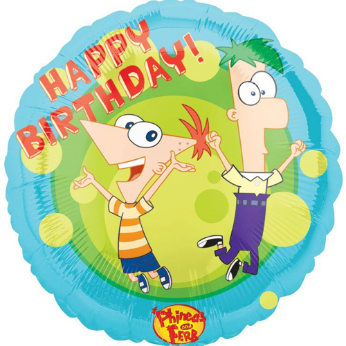 Phineas and Ferb 'Happy Birthday' Foil Mylar Balloon (1ct)