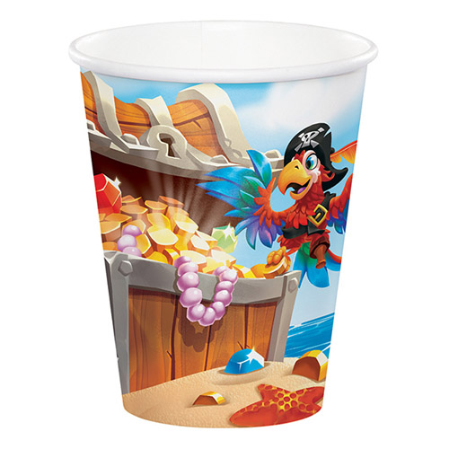 Pirate Party 'Treasure Adventure' 9oz Paper Cups (8ct)