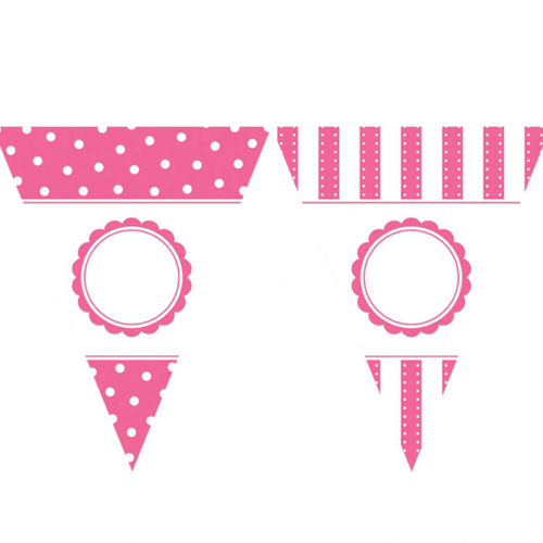 Pink Polka Dots and Stripes Customizable Banner Kit (144pc)