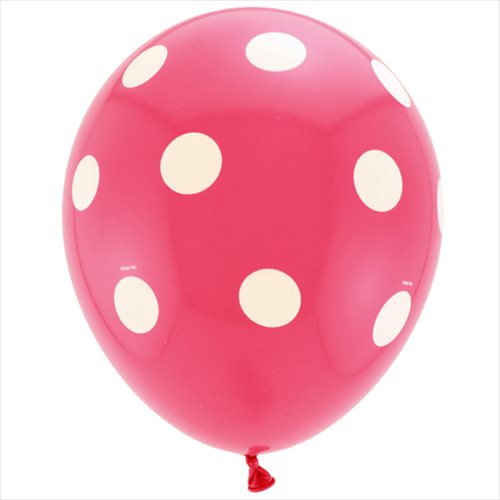 Pink Polka Dots Latex Balloons (6ct)