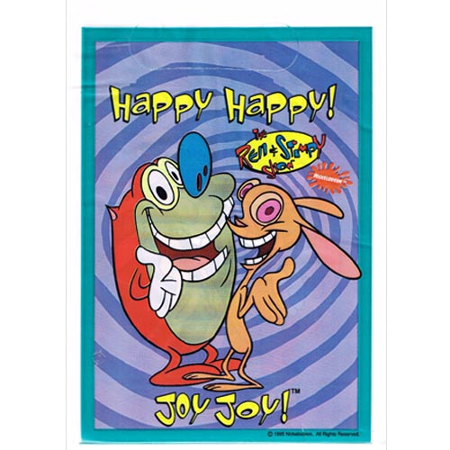 Ren And Stimpy Vintage 1995 Happy Happy Joy Joy Favor Bags 8ct 4090
