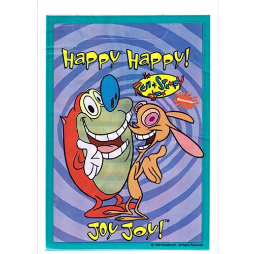 Ren And Stimpy Vintage 1995 Happy Happy Joy Joy Favor Bags 8ct 