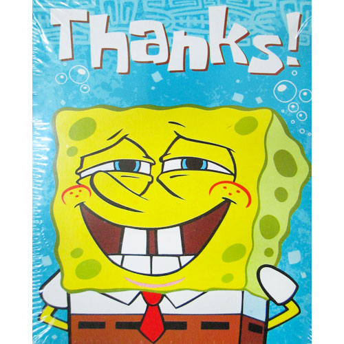 spongebob squarepants 'wonderful time' thank you notes w
