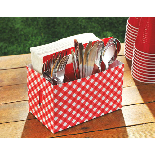 Summer 'Picnic Party' Cardboard Utensil Caddy (1ct)
